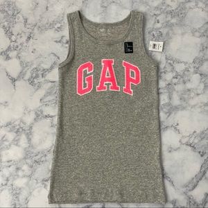 NEW with tag Gray Pink GAP Kids Girl Teen Sequence Logo Shirt Tank Top Large